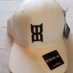 I3 Bex Cap Fitted white with black patch logo NWT